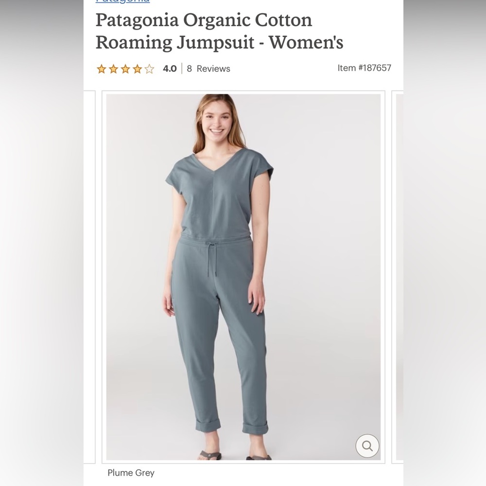 Patagonia Organic Cotton Roaming Jumpsuit NWT
